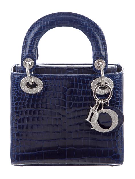 lady dior crocodile handbag|Lady Dior pouch bag.